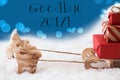 Reindeer With Sled, Blue Background, Text Goodbye 2017 Royalty Free Stock Photo