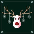 Reindeer snowflakes christmas decoration card