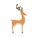 Reindeer standing in full body. Vector Illustration