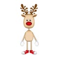 reindeer standing with gloves and shoes