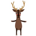Reindeer standing on two legs animal cartoon character vector illustration