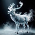 Reindeer, symbol of christmas, frozen and cold, covered with ice