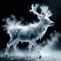 Reindeer, symbol of christmas, frozen and cold, covered with ice