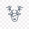 Reindeer vector icon isolated on transparent background, linear