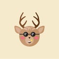 reindeer wearing goggle. Vector illustration decorative design