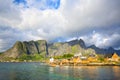 Reine and Sakrisoy fishing villages Royalty Free Stock Photo