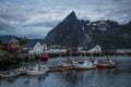 Reine village on Lofoten in early morning light Royalty Free Stock Photo
