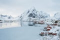 Reine village on Lofoten islands, Norway, beautiful view of the city Royalty Free Stock Photo
