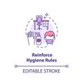 Reinforce hygiene rules concept icon