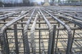 Reinforce iron cage in a construction site