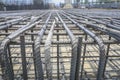 Reinforce iron cage in a construction site Royalty Free Stock Photo