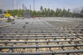 Reinforce iron cage in a construction site Royalty Free Stock Photo