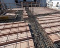 Reinforce iron cage net for built building floor.