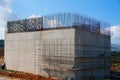 Reinforced concrete basement column for train bridge