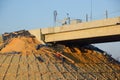 Reinforced concrete construction road junction. Road construction and bridges