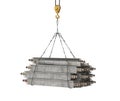 Reinforced concrete lintels on crane 3d Royalty Free Stock Photo