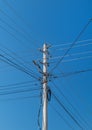 Reinforced concrete power transmission line support Royalty Free Stock Photo