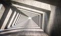 Reinforced concrete tunnel structure with side openings Royalty Free Stock Photo