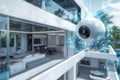 Reinforced security systems in homes use alarm mechanisms controlled by cameras for ultra-clear image quality surveillance and tec