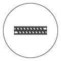 Reinforcement bar rebar ribbed metal rod icon in circle round black color vector illustration image outline contour line thin