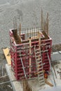 Reinforcement and concrete work on the construction site. Royalty Free Stock Photo