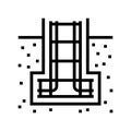reinforcement in foundation line icon vector illustration