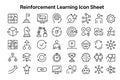Reinforcement Learning Icon Sheet Vector Collection for Agent Based Learning and AI Systems Royalty Free Stock Photo
