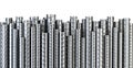 Reinforcements steel bars in row. Industrial background. Buildin Royalty Free Stock Photo