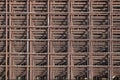 Reinforcing iron mesh stacked on top of each other and forming a pleasing symmetrical pattern Royalty Free Stock Photo