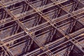 reinforcing welded mesh rusted, close-up perspective view Royalty Free Stock Photo