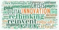 Reinvent and rethink innovation word cloud Royalty Free Stock Photo