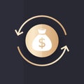 reinvest money, financing, investing icon for web
