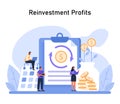 Reinvestment Profits concept. Demonstrates the cycle of reinvesting earnings Royalty Free Stock Photo