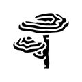 reishi mushroom glyph icon vector illustration