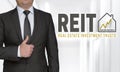 REIT concept and businessman with thumbs up Royalty Free Stock Photo