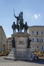 Reiterdenkmal monument of Ludwig I of Bavaria at Odeonsplatz in Royalty Free Stock Photo