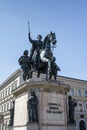 Reiterdenkmal monument of Ludwig I of Bavaria at Odeonsplatz in Royalty Free Stock Photo