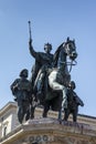 Reiterdenkmal monument of Ludwig I of Bavaria at Odeonsplatz in Royalty Free Stock Photo