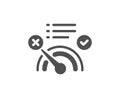 Reject bandwidth meter icon. No internet sign. Vector