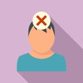 Reject boy teen problems icon, flat style Royalty Free Stock Photo