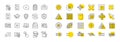 Reject or cancel line icons. Set of Decline, Cancellation and Dislike. Design elements. Vector