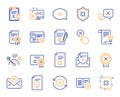 Reject or cancel line icons. Set of Decline, Cancellation and Dislike. Vector Royalty Free Stock Photo