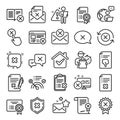 Reject or cancel line icons. Set of Decline, Cancellation and Dislike. Vector