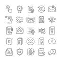 Reject or cancel line icons. Set of Decline, Cancellation and Dislike. Vector Royalty Free Stock Photo