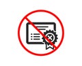 Reject certificate icon. Decline document sign. Vector