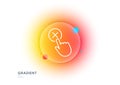 Reject click line icon. Decline button sign. Gradient blur button. Vector
