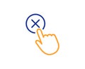 Reject click line icon. Decline button sign. Vector Royalty Free Stock Photo