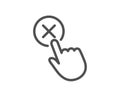 Reject click line icon. Decline button sign. Vector