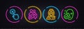Reject click, Nurse and Dating chat minimal line icons. For web application, printing. Neon laser 3d lights. Vector