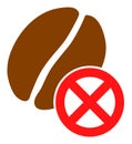 Reject Coffee Bean Raster Icon Flat Illustration Royalty Free Stock Photo